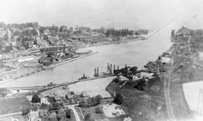 The Welland Canal at Port Colborne, Ontario